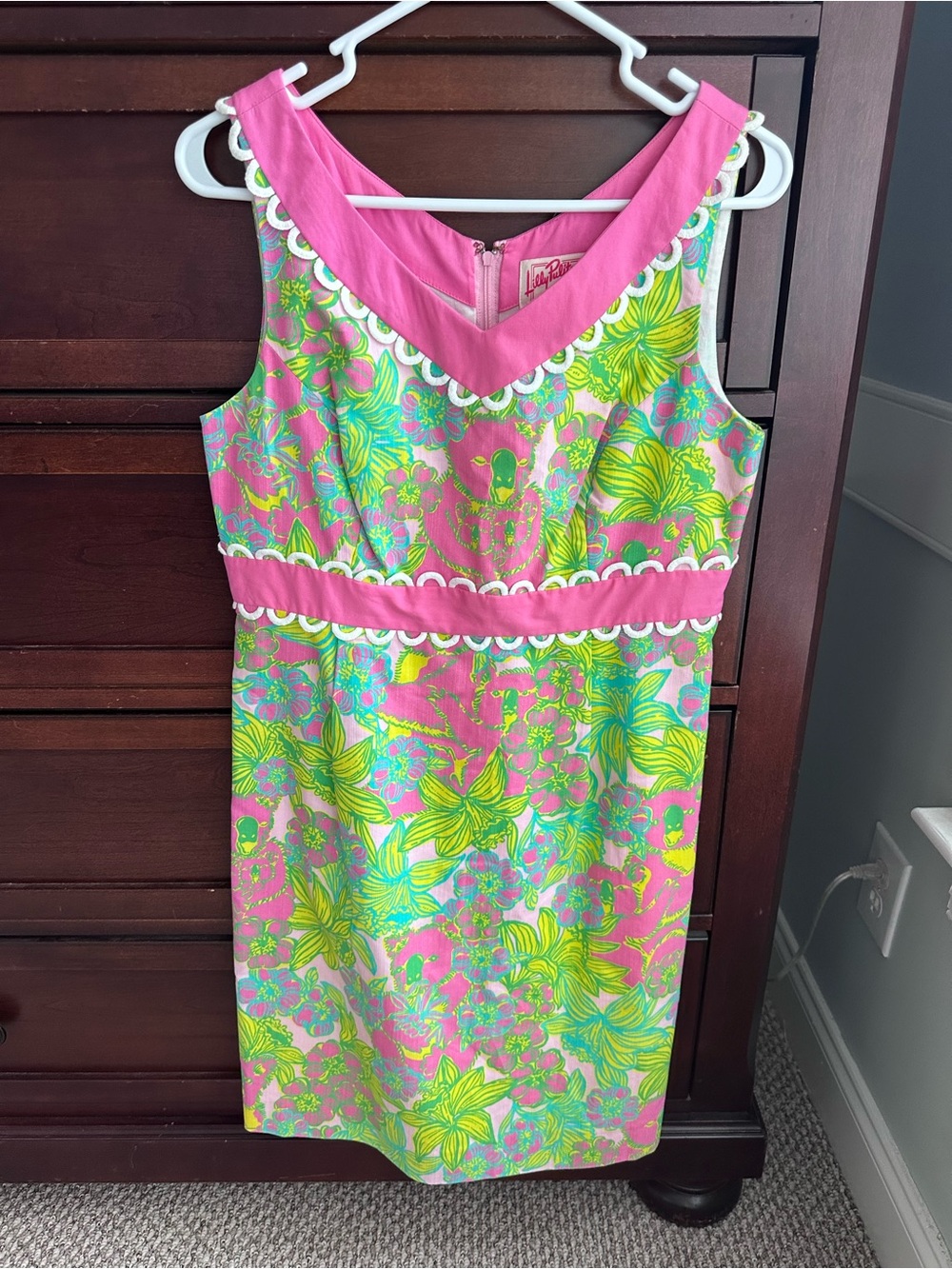 Vintage Lilly Pulitzer "Big Squeeze" print Del Mar dress size 8